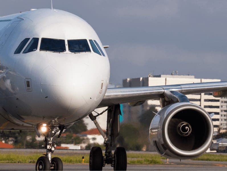 Airbus A320 taxing to take off.