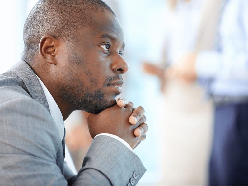 Businessman daydreaming of his business future