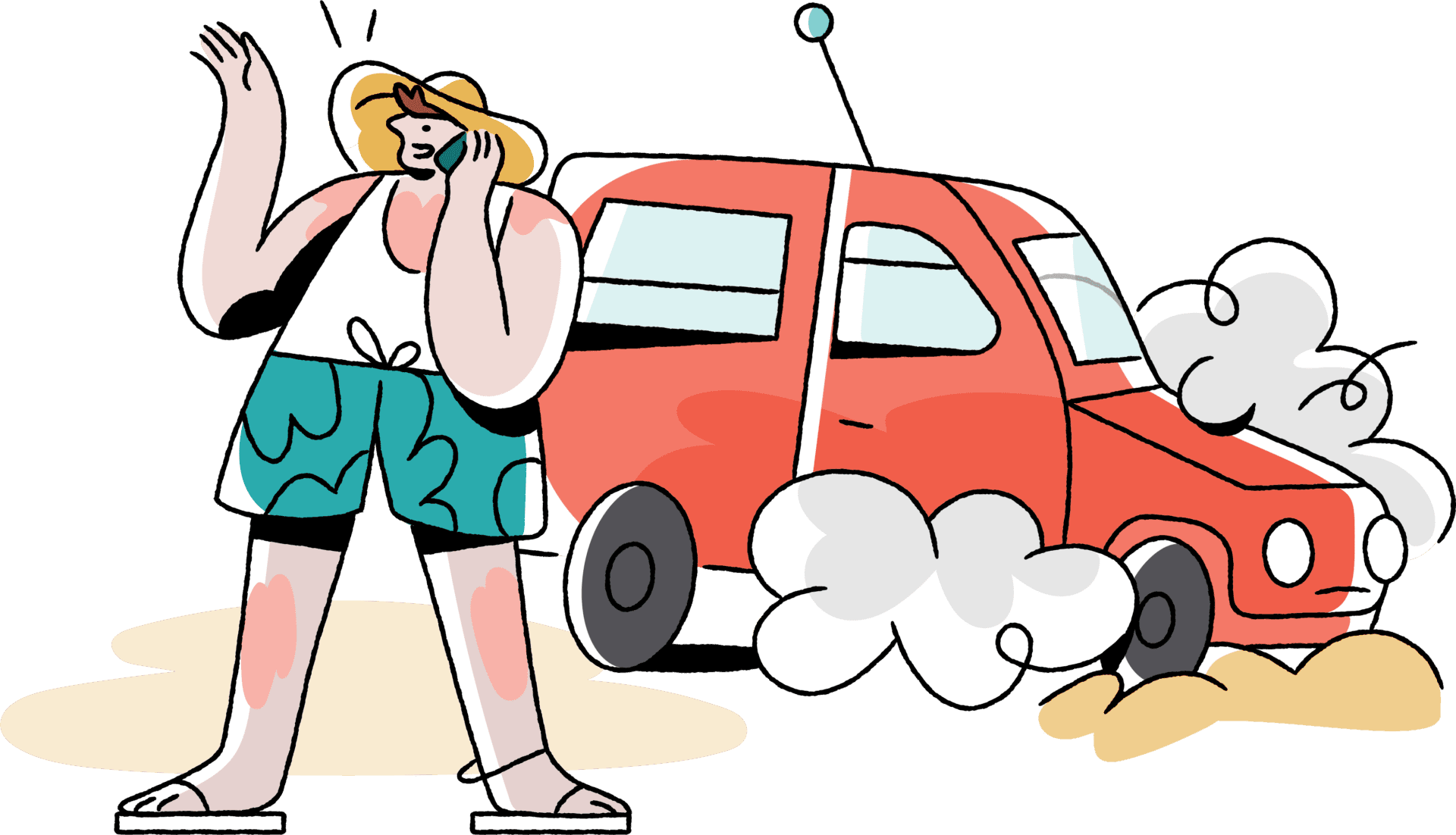 Car breakdown illustration