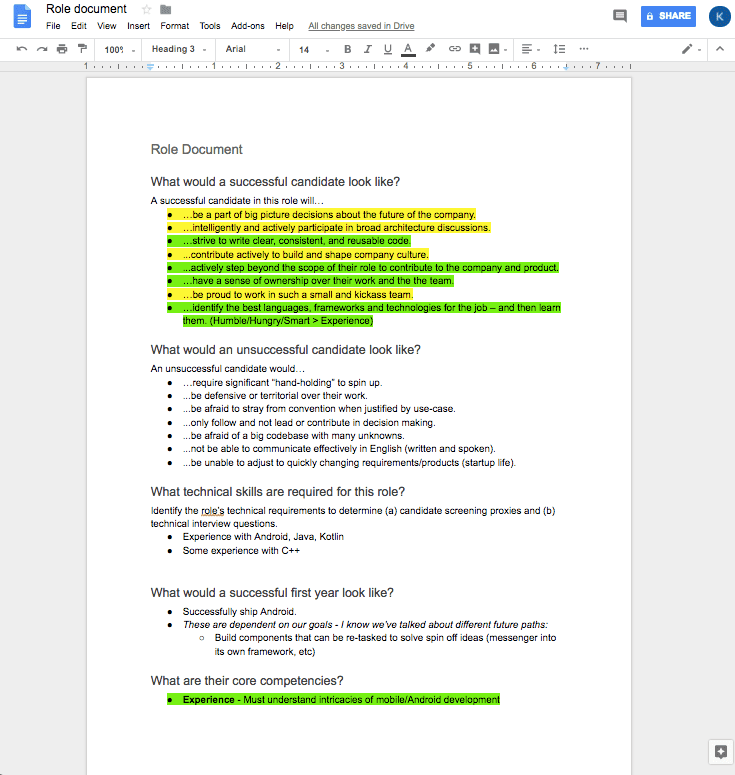 Highrise role document