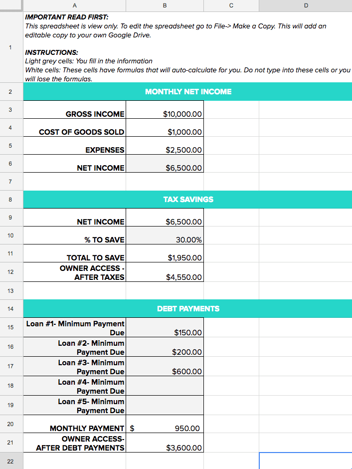 Small business owner salary calculator