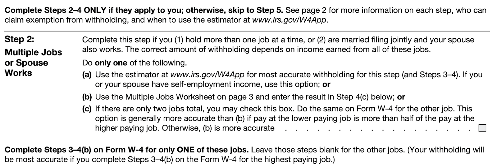 Step 2 of Form W-4