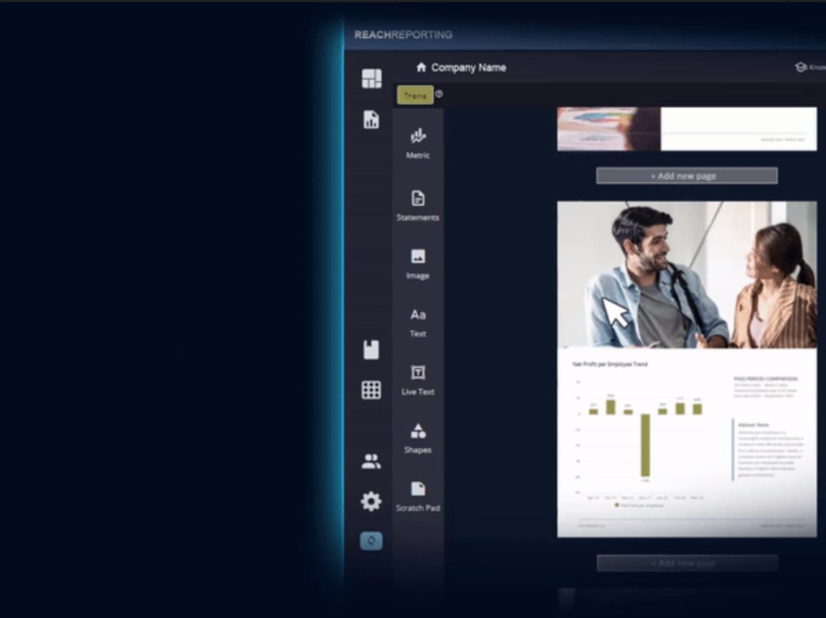 a screenshot of Reach Reports' Pre-built advisory templates