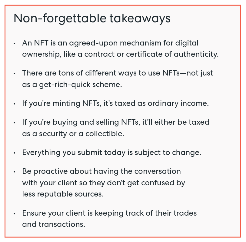 NFT taxation takeaways for accountants