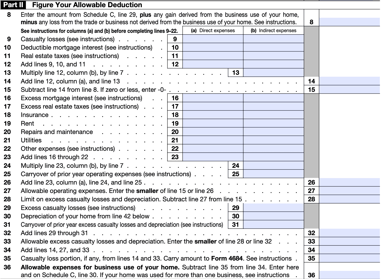 Form 8829 - Part 2