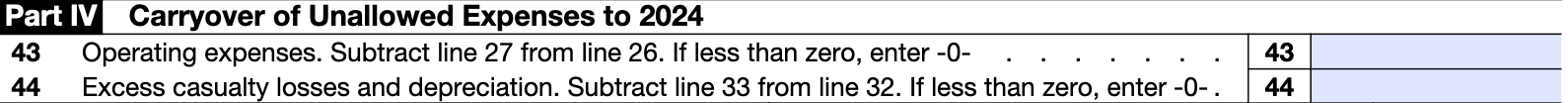 Form 8829 Part IV