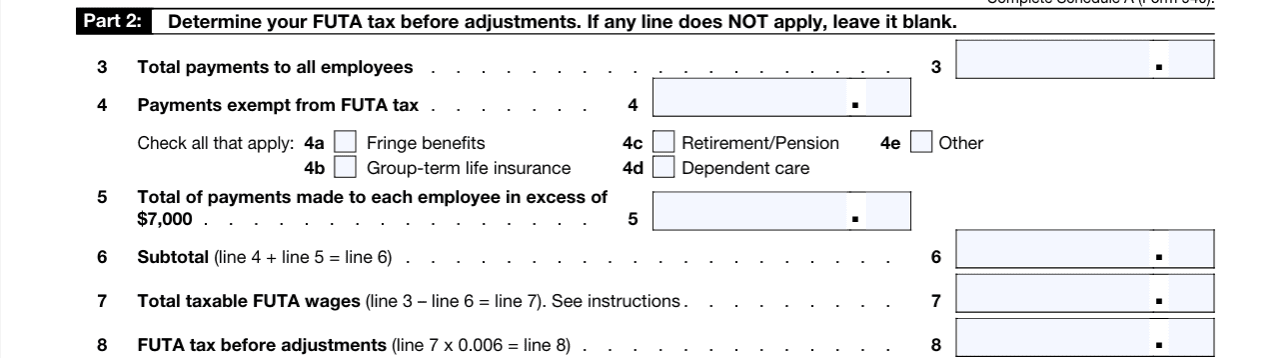Screenshot of 2025 - Form 940 - Part 2