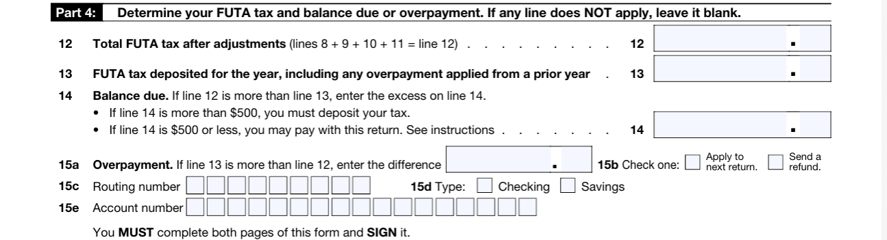 Screenshot of 2025 - Form 940 - Part 4