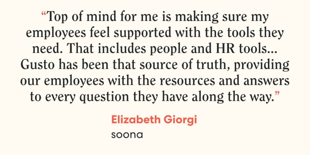 Quote from Elizabeth Giorgi on Gusto