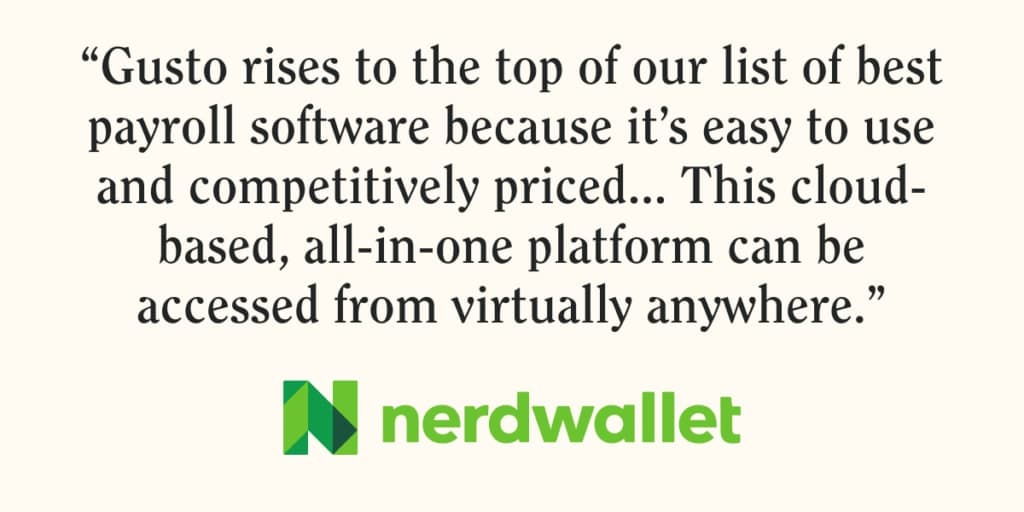 NerdWallet quote on Gusto.