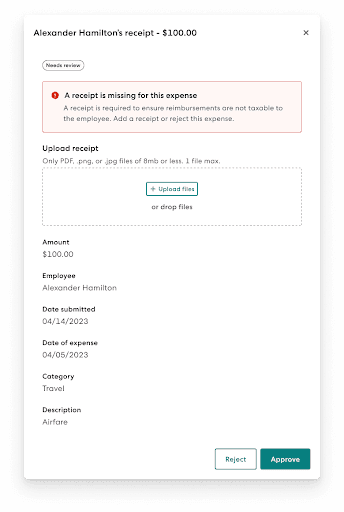 Improved expense-review management and admin notifications