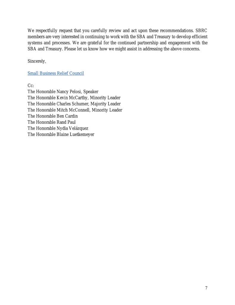 Small Business Relief Council Letter - 02.25.21 - page 7/7