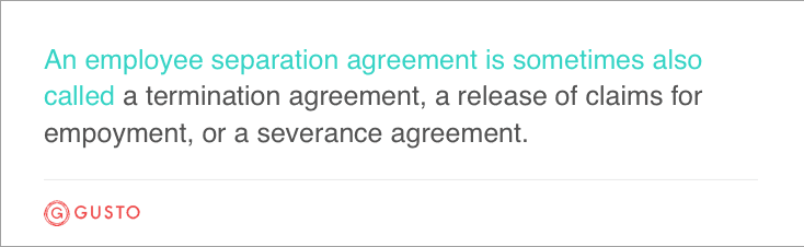 employee separation agreement