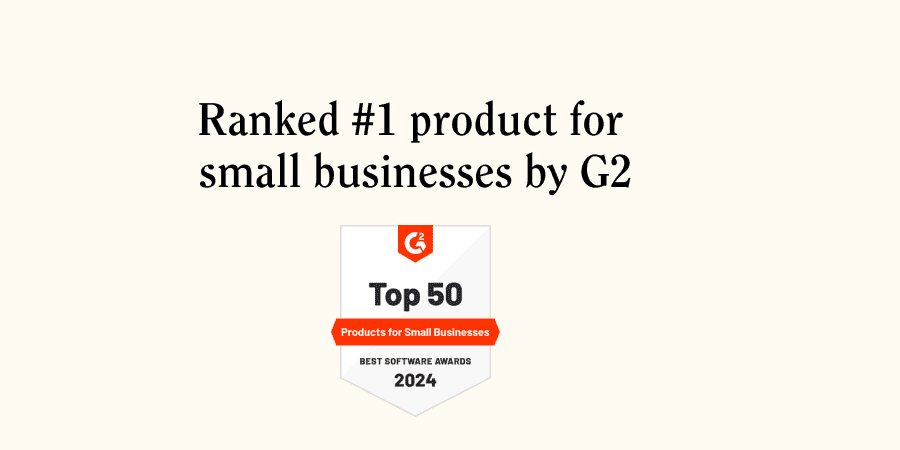 G2 badge - Gusto named #1 product for small businesses