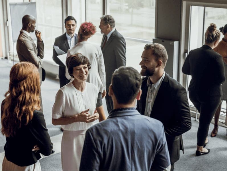 Business people on a conference event.