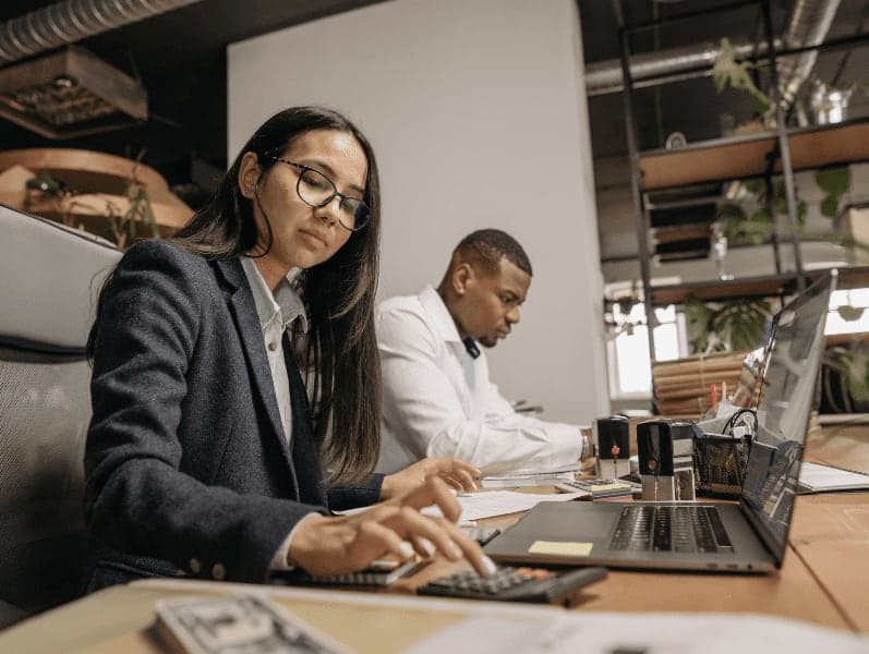 Man and woman working at the office.