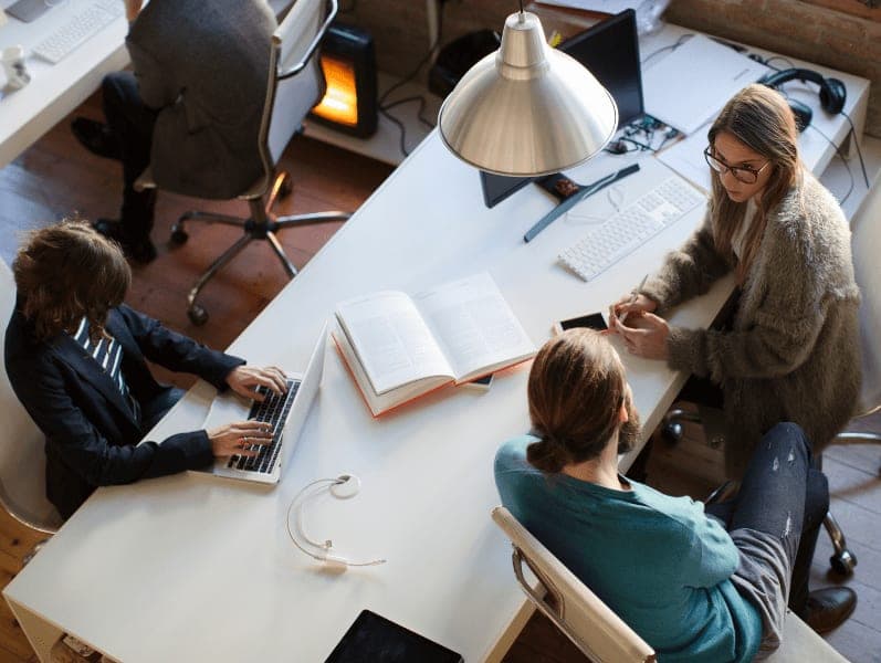Small business meeting in a creative office.