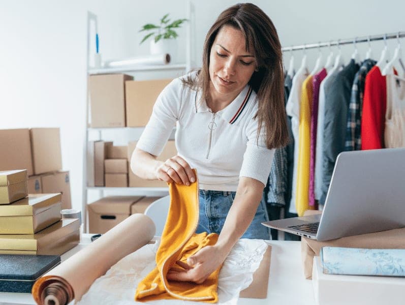 Young woman are preparing a package for delivery to clients