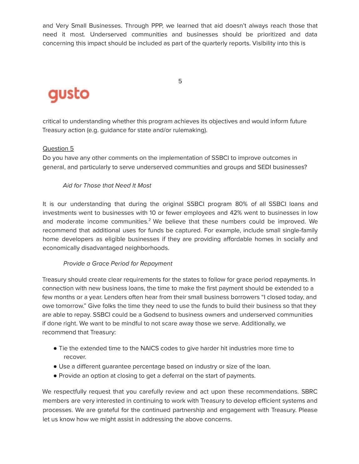 SSBCI Feedback - Page 6 of 7