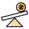 Money balance icon