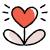 Flower heart icon