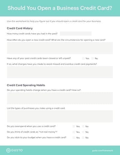 Should you open a business credit card_Worksheet