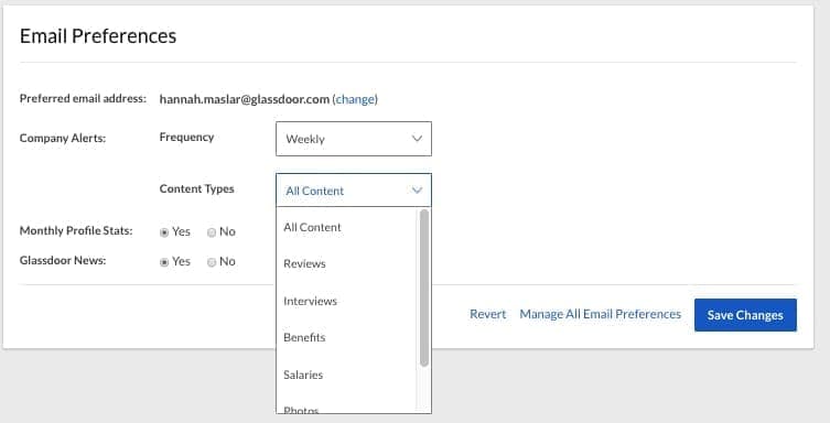 How to subscribe to Glassdoor Company Alerts part 2
