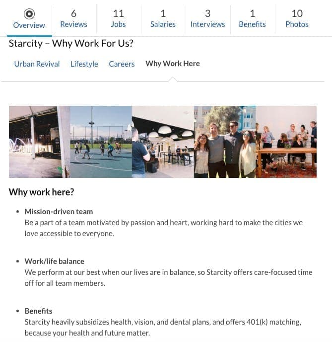 Starcity Glassdoor profile