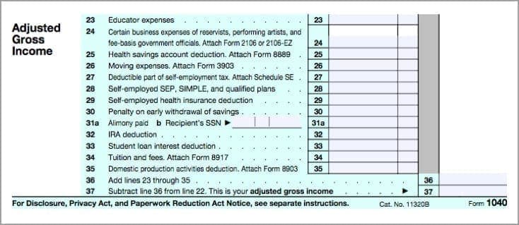 Form 1040 Adjusted Gross Income