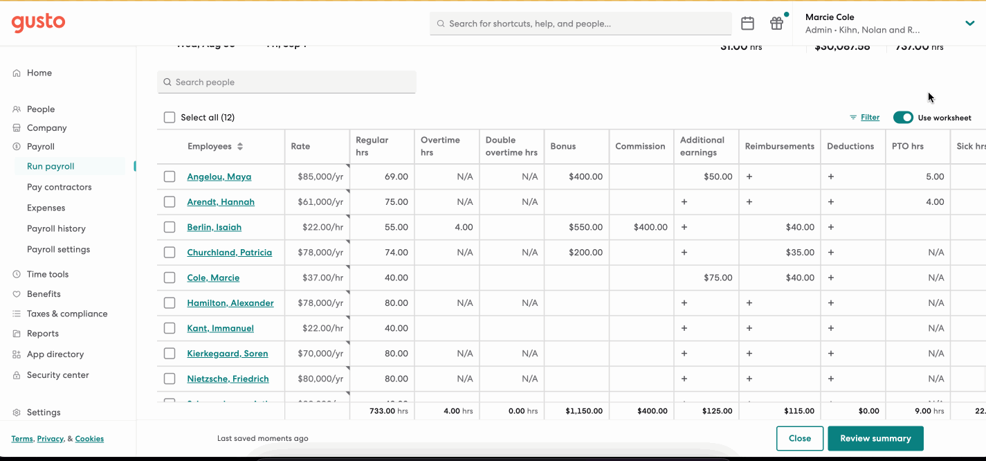 Payroll spreadsheet - an improved experience for running payroll faster