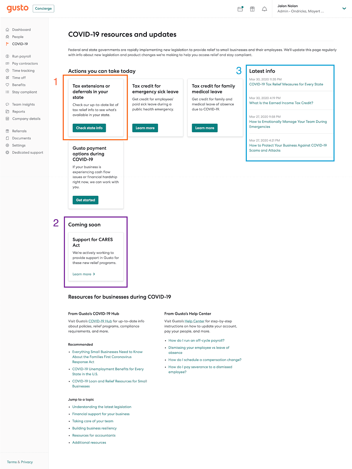 In app support for Employer Tax Deferrals