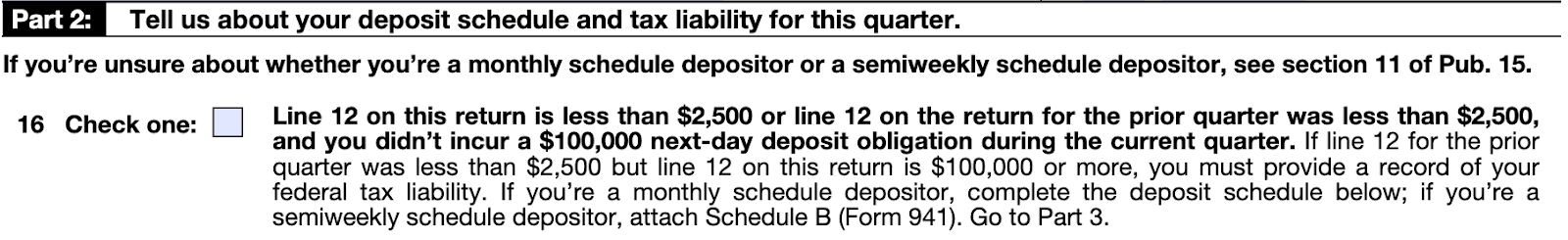 Form 941 instructions, section 2