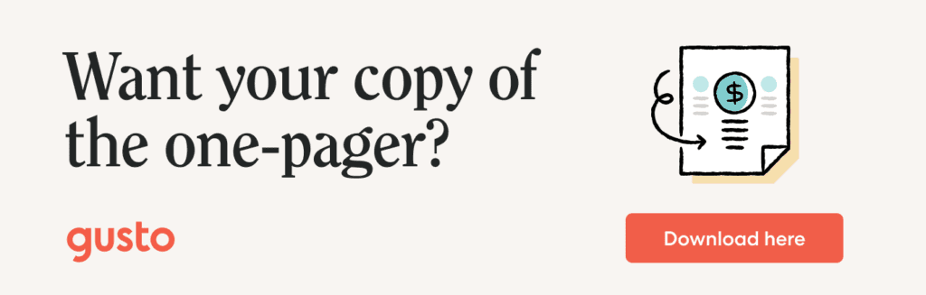 "Want your copy of the one-pager?" Download here