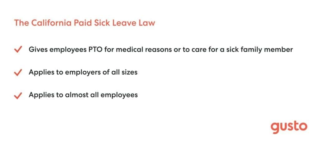 Paid sick leave law California