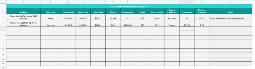 Ad Campaign Tracker Screenshot