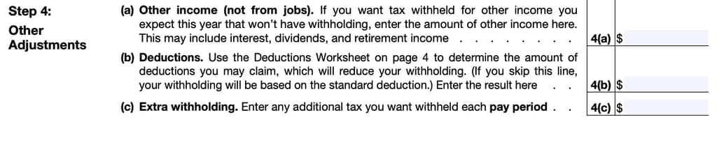 form w-4 2026 step 4