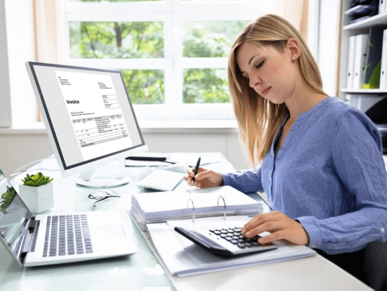 Female accountant thriving professionally.